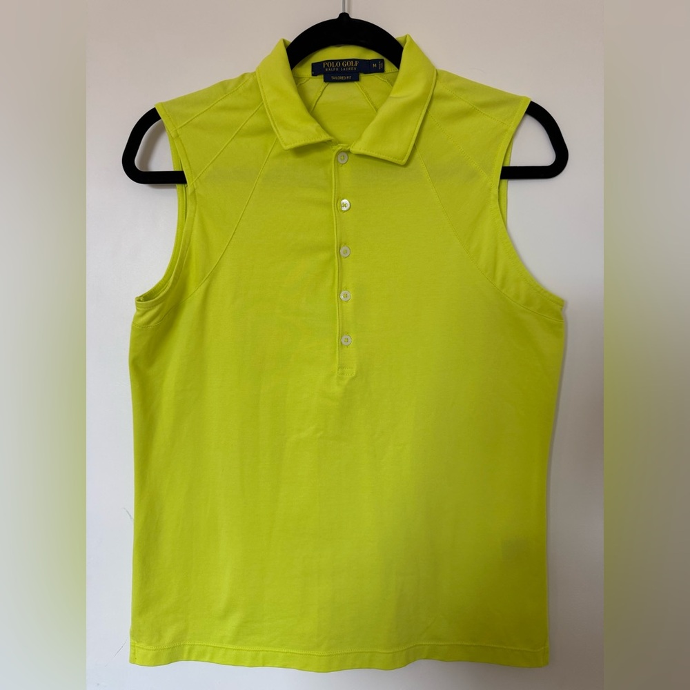 Ralph Lauren Lime Sleeveless Button Down Shirt